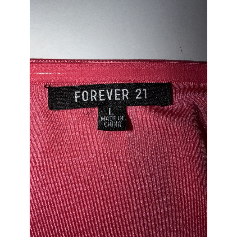 Forever 21 Women Large Pink Strapless Floral Beaded Sequin Top Lined Bright NWT - Picture 7 of 9